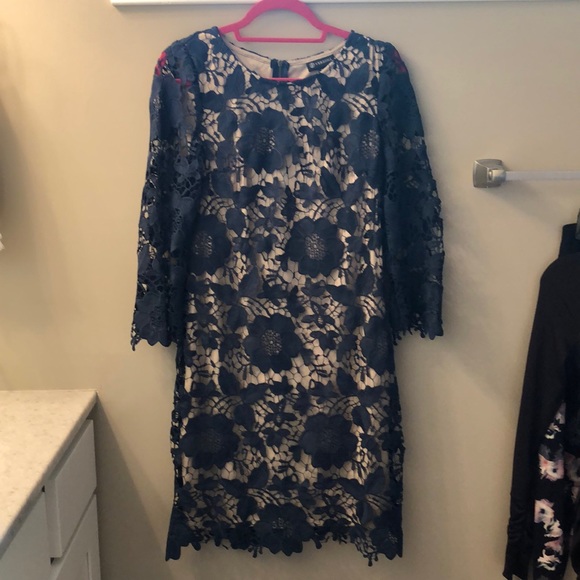 Versona Teal Lace Cocktail Dress - Picture 1 of 4